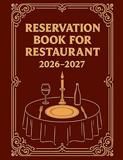 Reservation Book for Restaurant 2026–2027: Full-Year Table Booking Log | Track Time, Guests, Contacts & Notes | 400 Pages | 8.5x11 Inch Format
