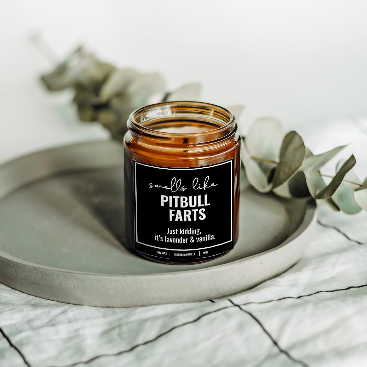 You Nique Designs Smells Like Pitbull Farts Soy Candles for Pitbull Lovers - Pit Bull Mom Gifts for Women - Pitbull Mom Present Dog Farts Candle 4oz - Gifts for Dog Lovers (Lavender & Vanilla A)