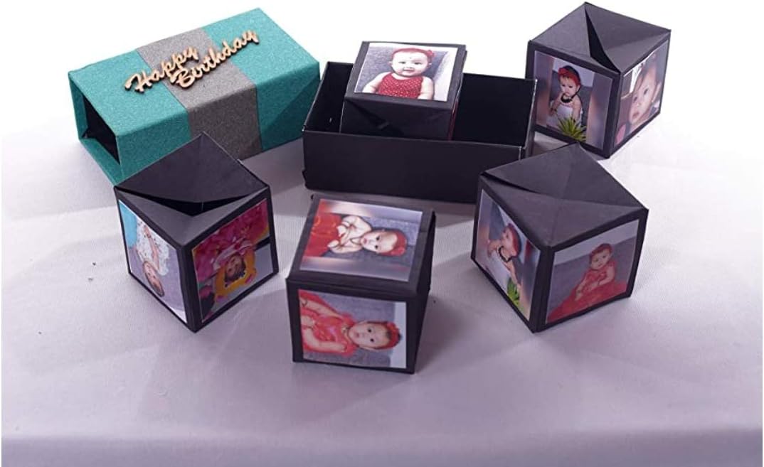 PDE POPPERS Pop-Up Cube Box,Photo Pop-Up Cubes,Birthday,Pack of 5