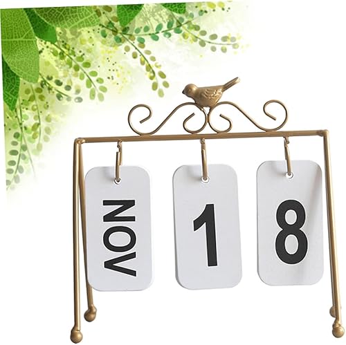 Miniatura 5 de Calendarios De Adviento 2023 Desk Calendar Iron Perpetual Calendar Vintage Desktop Calendar Flip Calendar for Desk Perpetual Table Flip Calendar