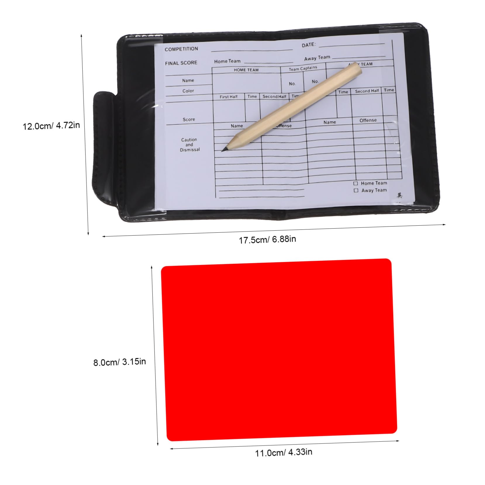 VICASKY 1Set Soccer Referee Kit Cards Cards Durable Whistle Scorebook with Pencil Portable Case Essential Tools for Sports Games Training Sessions