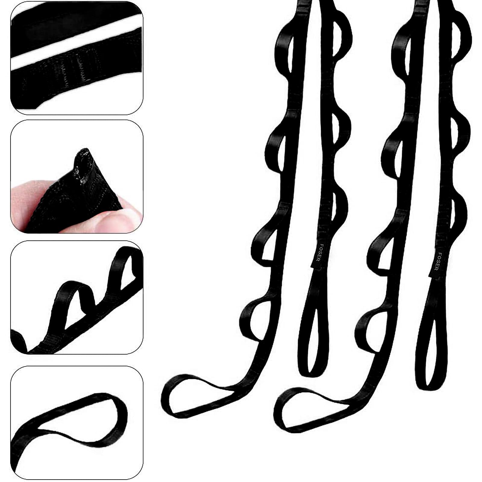 FOSER 2pcs Daisy Chains, Yoga Amaca Extension Strap, 23KN Regolabile Nylon Arrampicata Sling Fitness Pilates ed Esercizio Estendere Cinghia