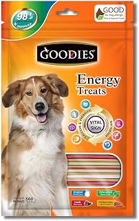 Goodies PS Trader 500 Gm Assorted Energy Treats Stick Shape Dog Treats for All Life Stages, Vegetable Flavour,Pack of 1 Price In India