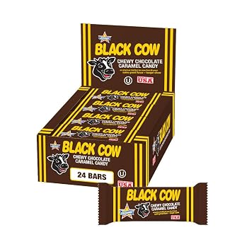 Atkinsons Black Cow Chocolate Caramel Candy Bar 1.5oz 24ct Pack