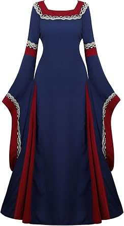Haorugut Women Renaissance Medieval Costume Retro Gown Cosplay