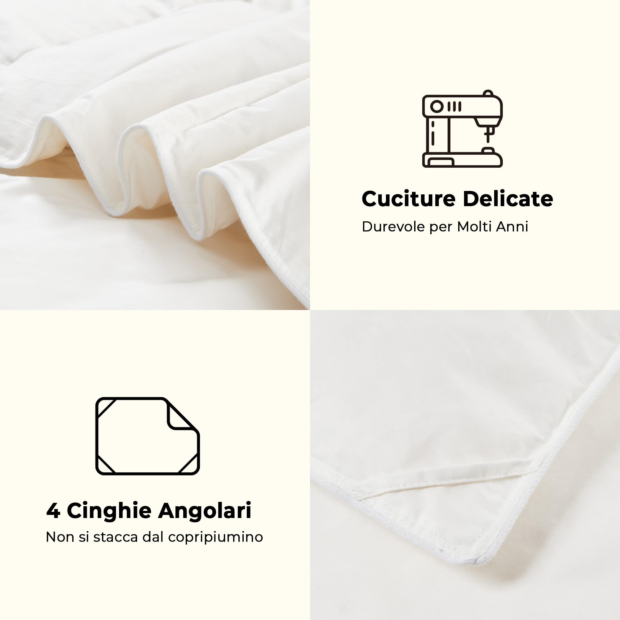 puredown Piumino in Piuma e Piumino d'Oca 220x240 cm per Tutte le Stagioni, piumino matrimoniale, 100% Cotone, Morbido, Traspirante e Lavabile, Oeko-Tex e RDS