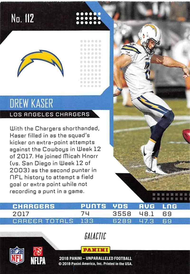 2018 Unparalleled Galactic Football #112 Drew Kaser Los Angeles Chargers Official NFL Trading Card From Panini