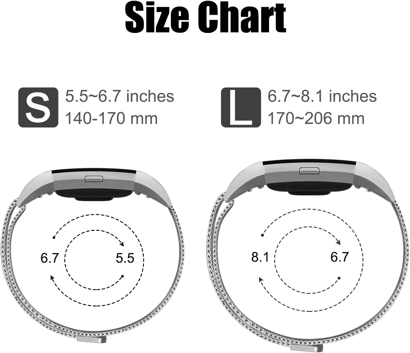 Metal Band Compatible with Fitbit Charge 2 Bands Women Men, Stainless Steel Mesh Loop Adjustable Wristband Replacement Strap for Fitbit Charge 2 image 4
