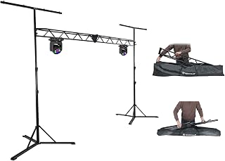 American DJ Focus Flex L7 Bundle: (2) 7x40W RGBL LED Moving Head Wash/Beam Lights with WiFLY Wireless DMX, Motorized Zoom & Pixel Effects, RLT8 10 Ft Flat-Base Lighting Truss Stand, 3-Items