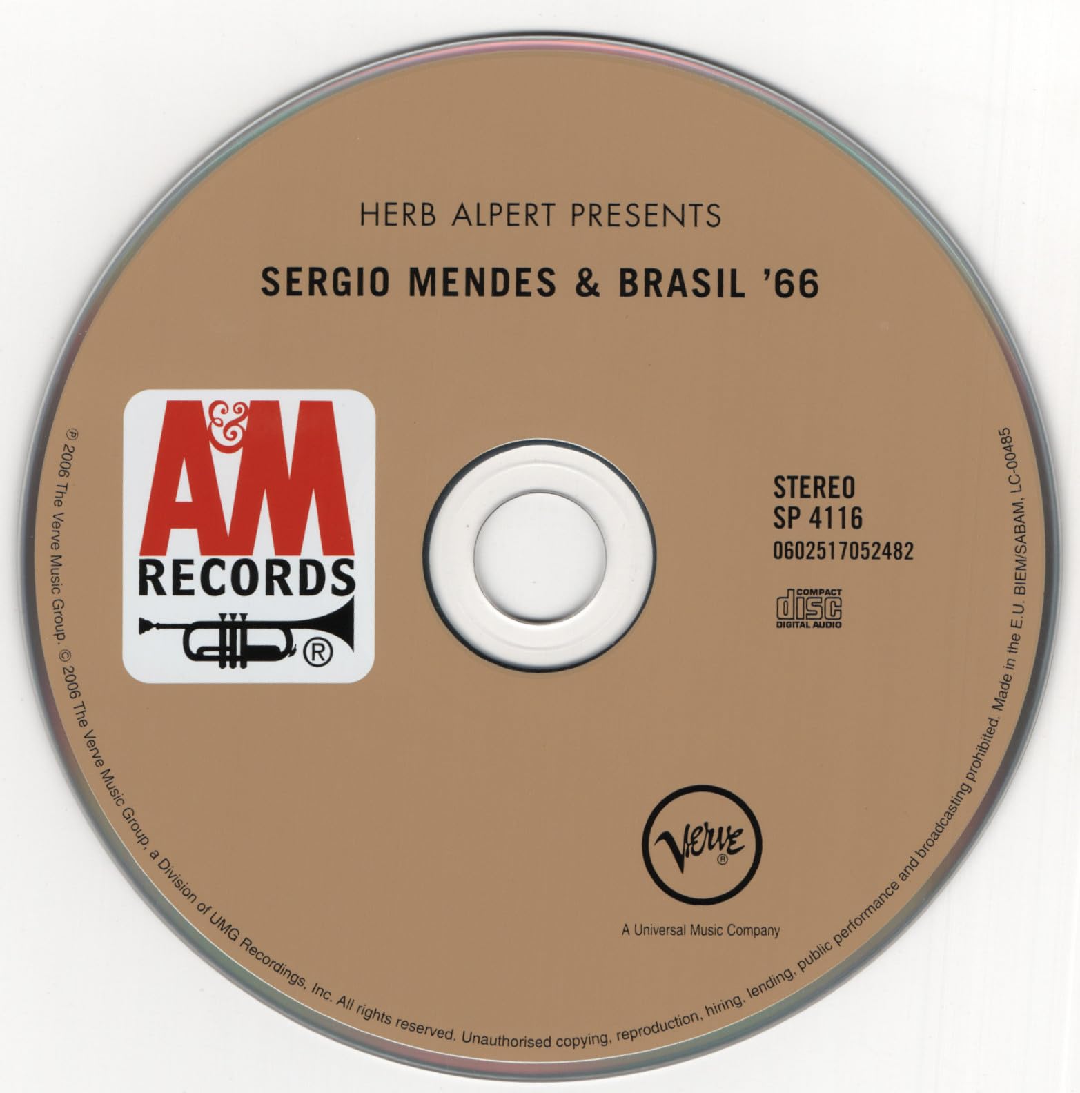 SÉRGIO MENDES & BRASIL '66 SERGIO MENDES & BRASIL - Herb Alpert Presents Sergio Mendes & Brasil '66 - Disque CD