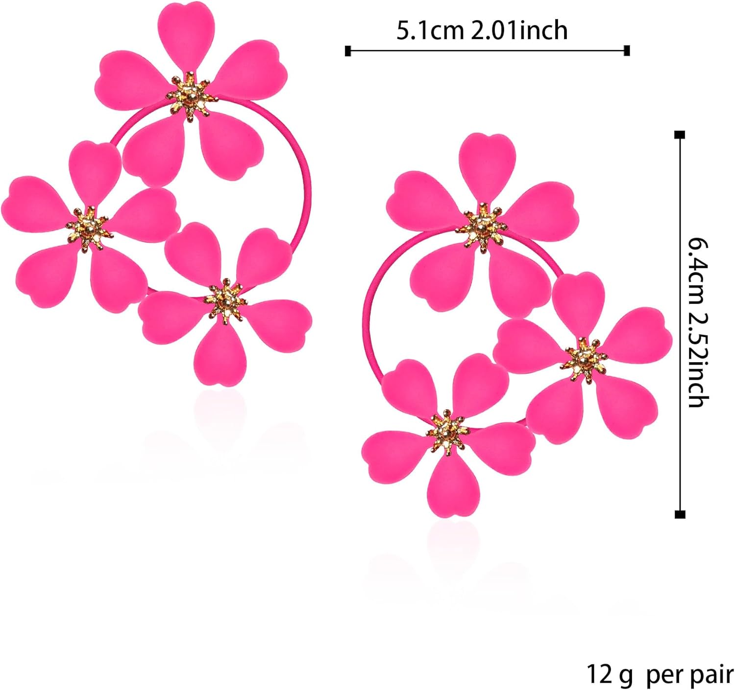 Large Round Flower Earrings Candy Color Paint Metal Dangle Romantic Boho Sweet Wild Flower Statement Earrings for Women Wedding Party Jewelry - Image 5