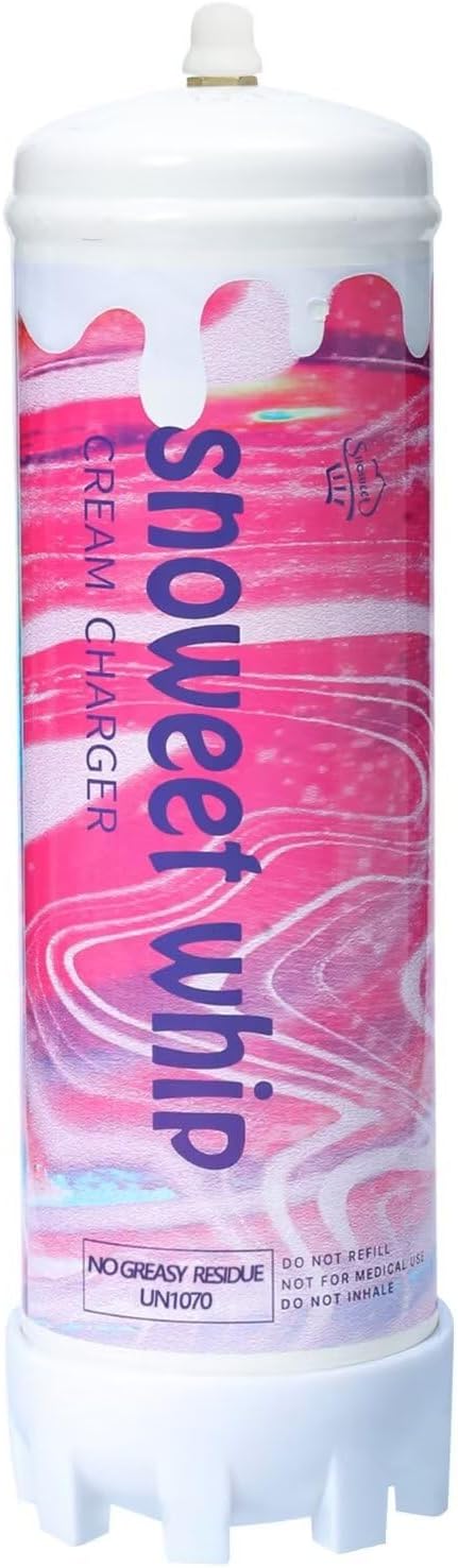SNOWEET Cream Charger Tanks Original Flavor Steel Whipped Cream Dispensers 2.2L 1364Gram Whipped Cream Canisters with 1 nozzle (original-1 Cylinder)