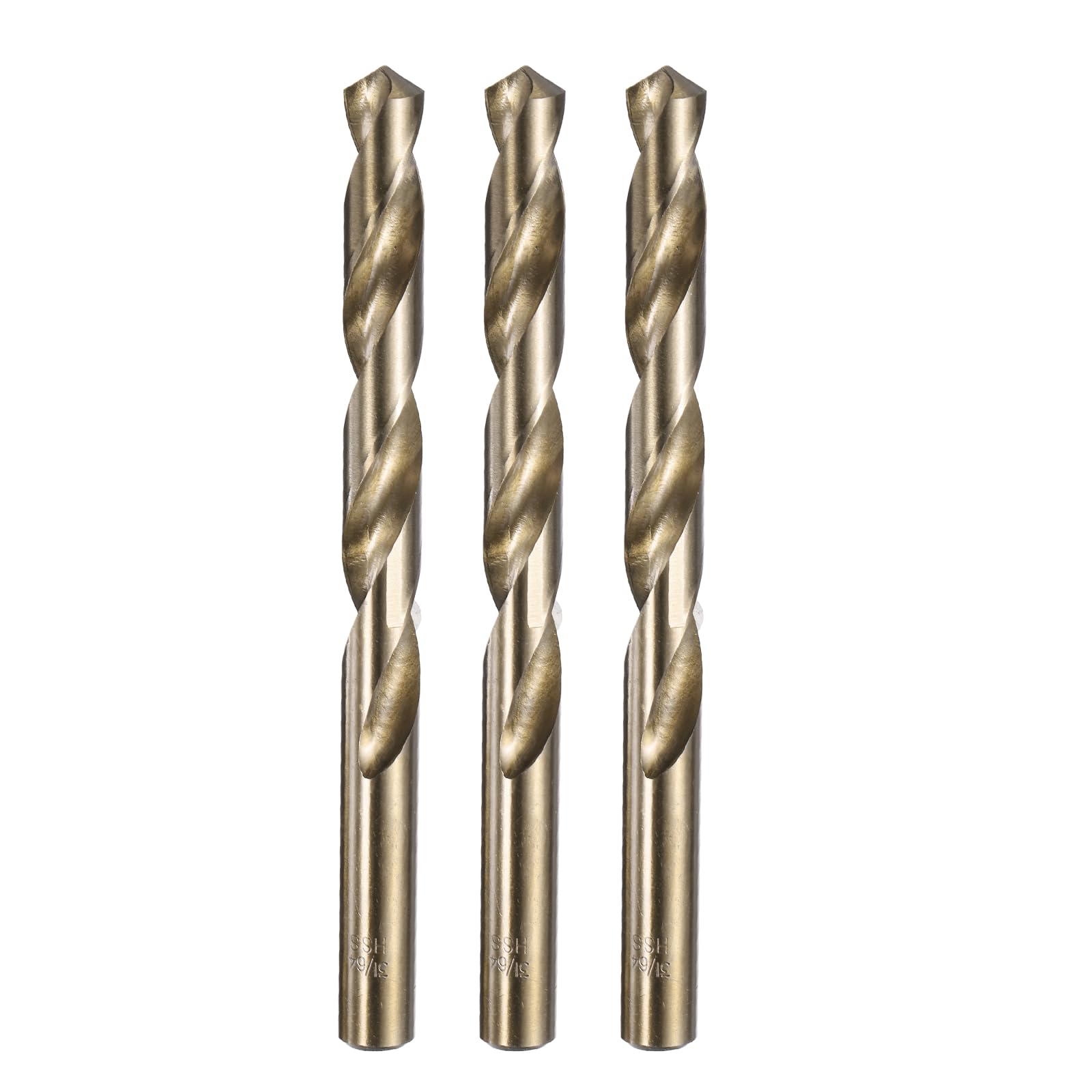 sourcing map 3pcs 31/64" M35 Cobalt Twist Drill Bits, High-Speed Steel Jobber Drill Bit for Stainless Steel, Hardened Metal, Cast Iron, Aluminum, Copper, Soft Alloy Steel, Wood, Plastic