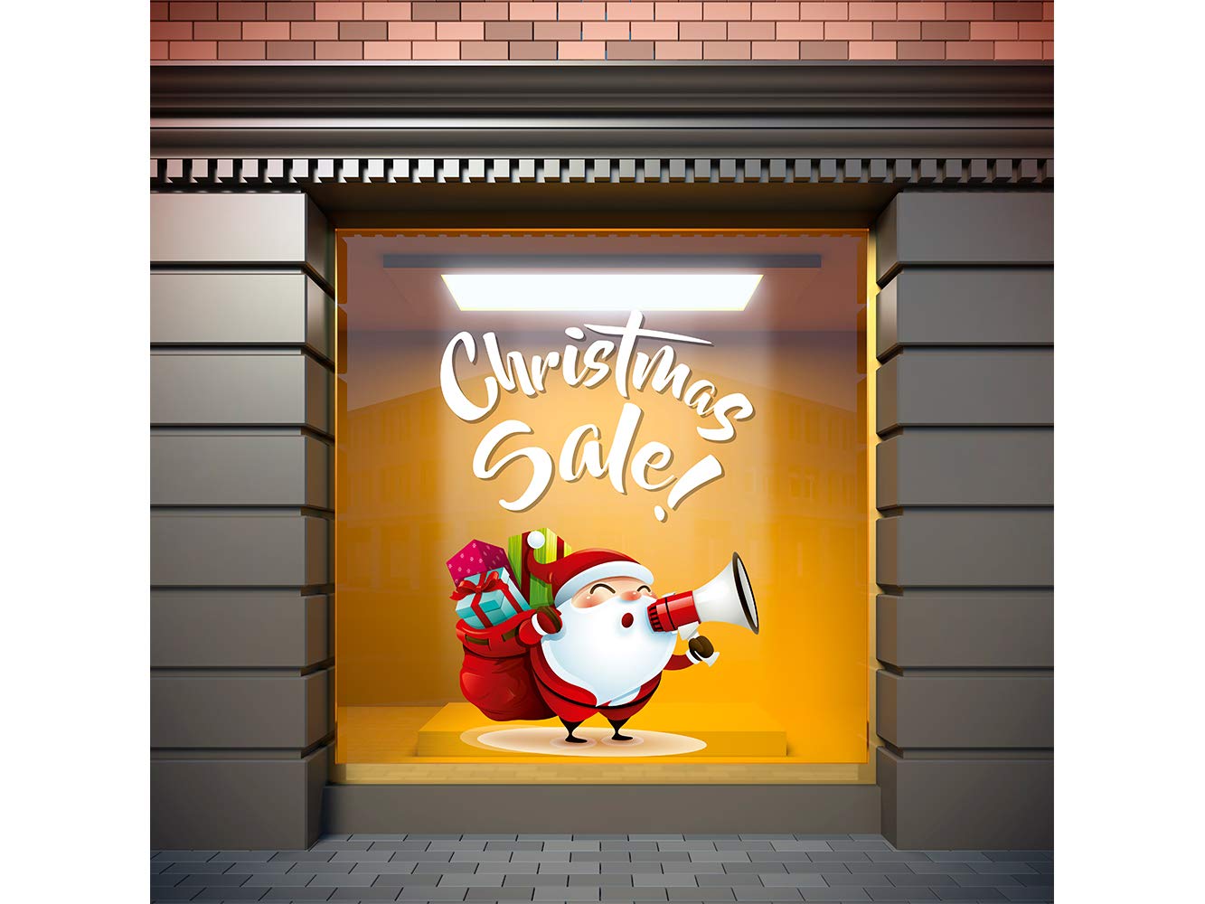 Oedim Vinyle pour décoration de Noël Chrismas Sale | 200 cm de long x 200 cm de haut | Vinyle adhésif | Décorez votre vitrine | Stickers adhésifs scaparate | Vinyles pour affaires