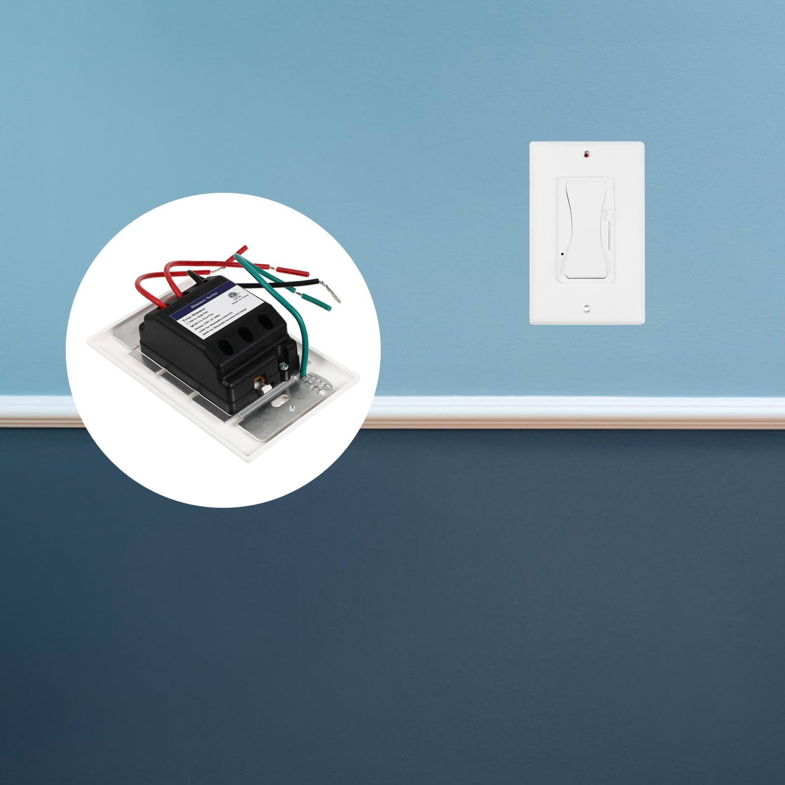 Elektrischer LED Schiebedimmer 600w Max mit Abs und Aluminiumlegierung Präzise Steuerung Geeignet für Gedimmtes Licht im Wohnbereich
