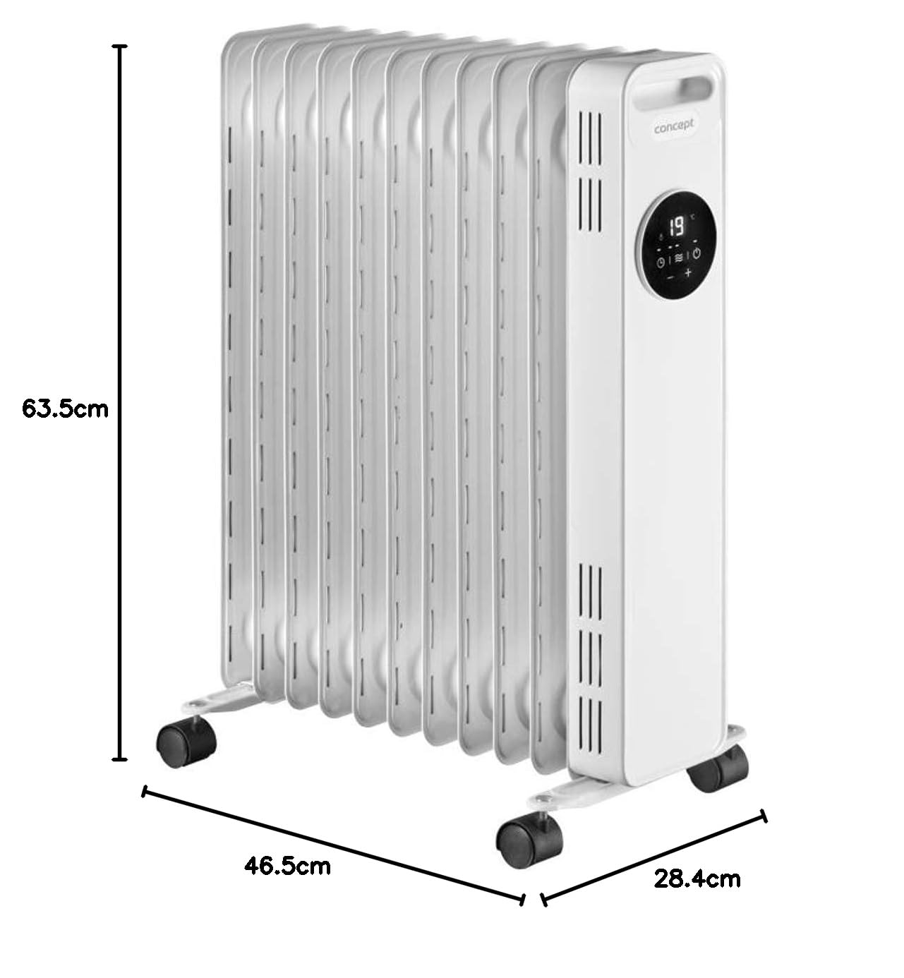 CONCEPT Hausgeräte RO3411 - Radiatore olio 2300 W, colore: Bianco