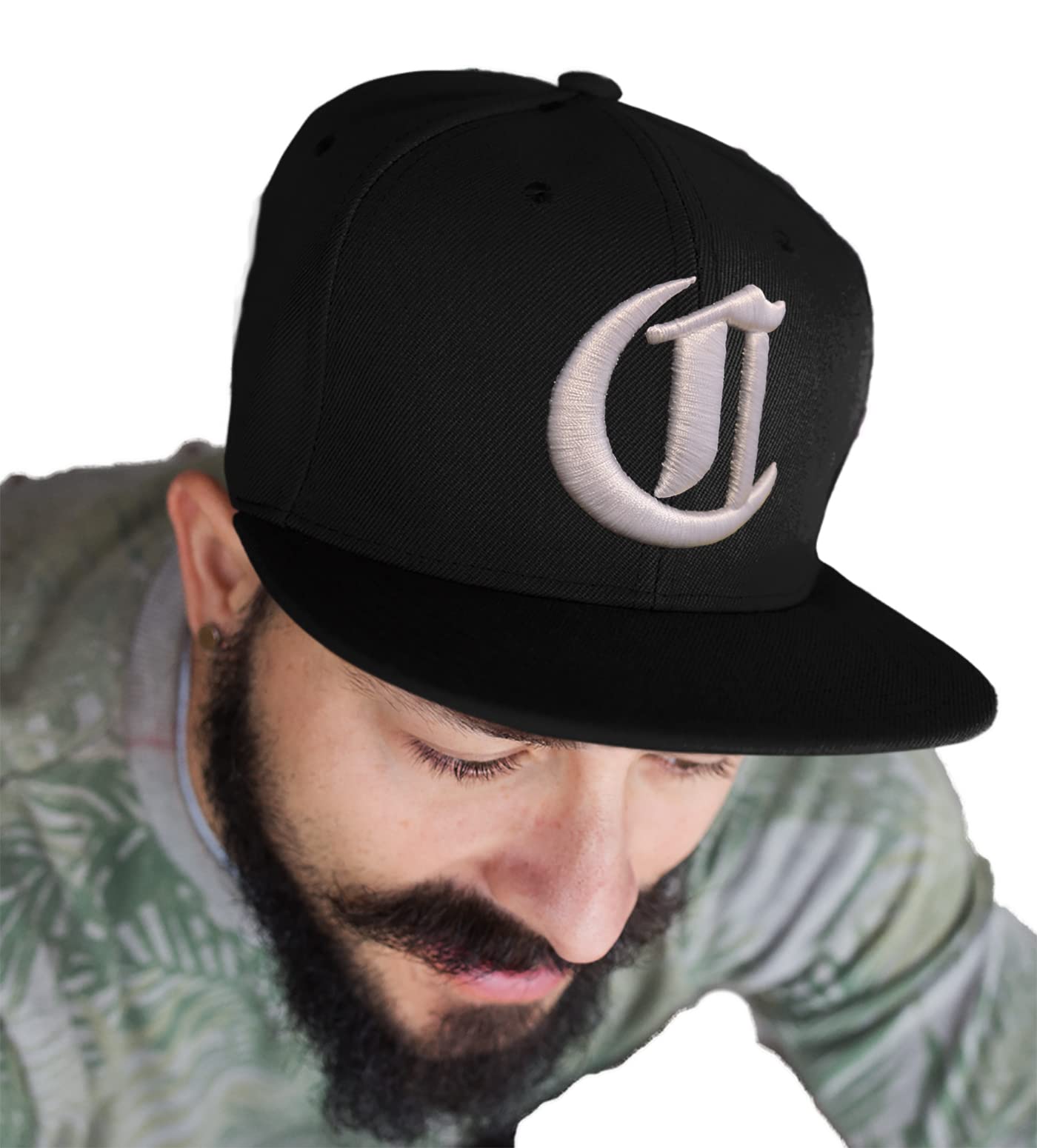 4Sold 1976 Men's C 4Sold Snapback Hat With Raised 3D Embroidery Letter 5 Panel Baseball Ap Hip-Hop Ap Hat Headwear (C)