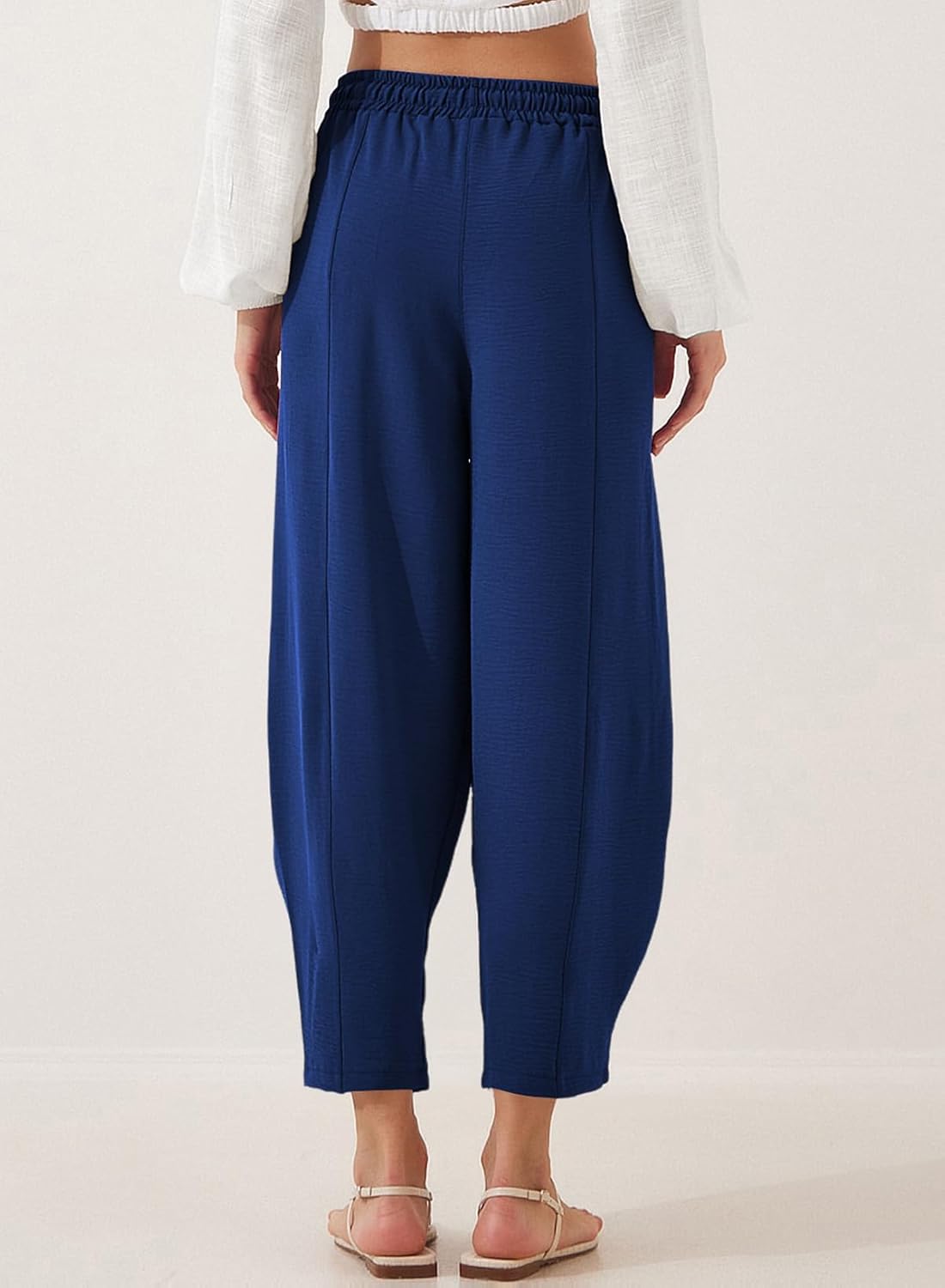 EVALESS Women's High Waisted Wide Leg Palazzo Trousers - Image 4