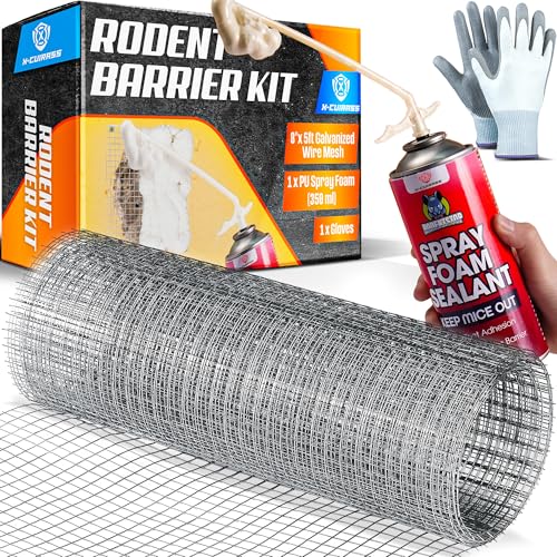 X-CUIRASS Rodent Barrier Kit 8x5 Galvanized Wire Mesh+PU Foam Hole Filler