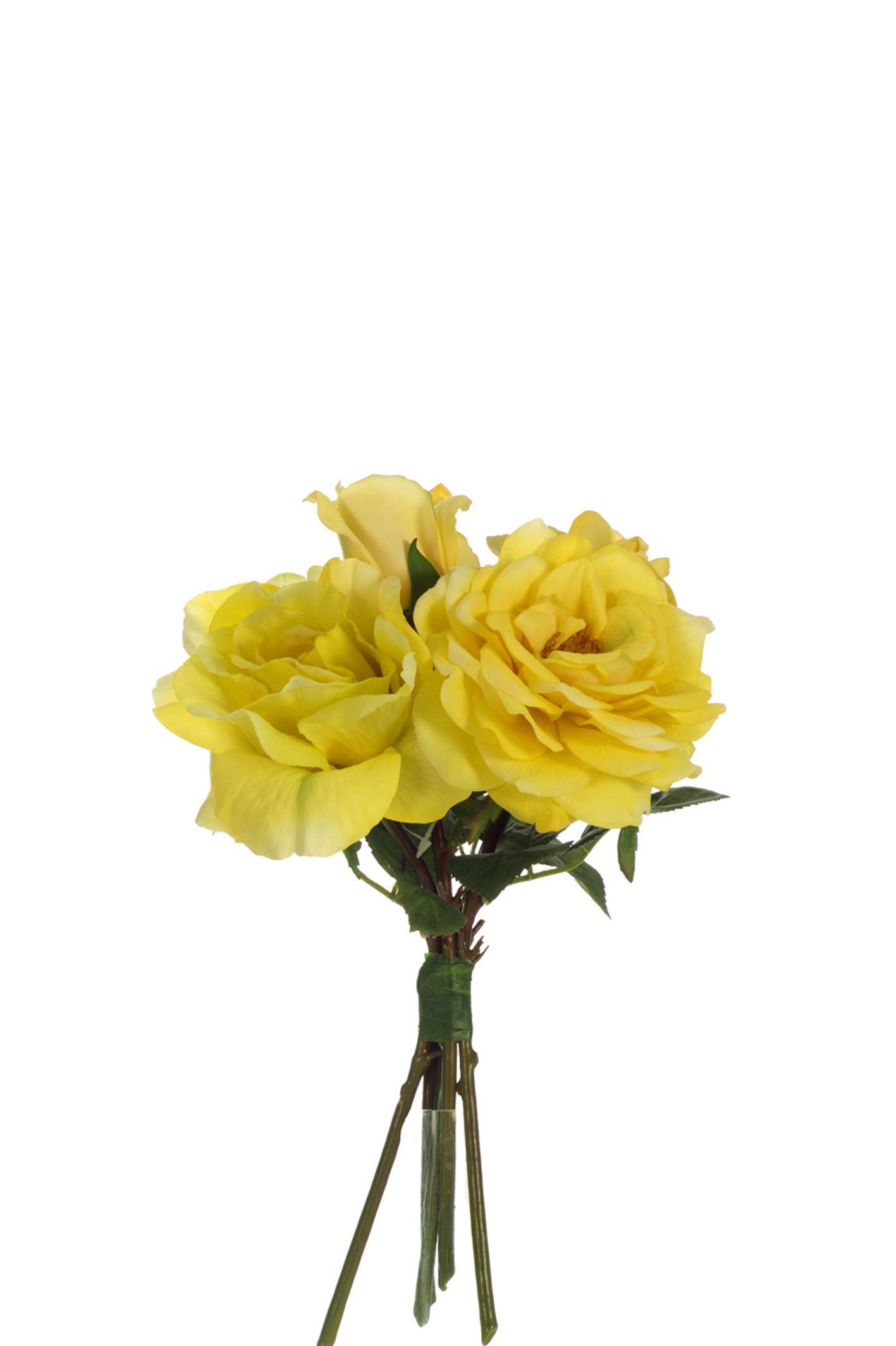 Express Flor 1 Bouquets of 5 Mini Yellow Silk Artificial Roses