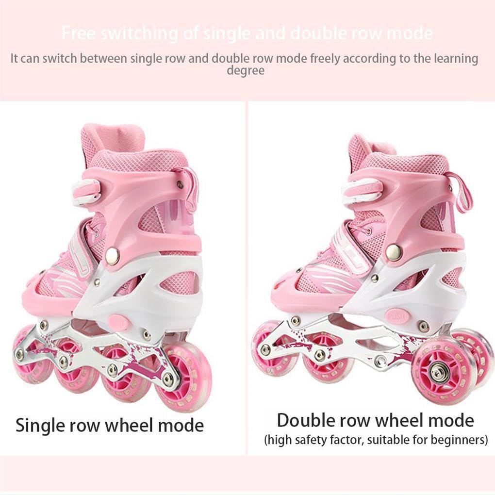 1 Paio 2 in 1 Pattini Scarpe Roller Unisex Bambini Bambini Parco Cortile Parco Giochi Attrezzatura per Pratica di Pattinaggio per Ragazzi, Blu m