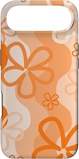 Retro Mod Flowers and Swirls in Orange and Peach Case for iPhone Air
