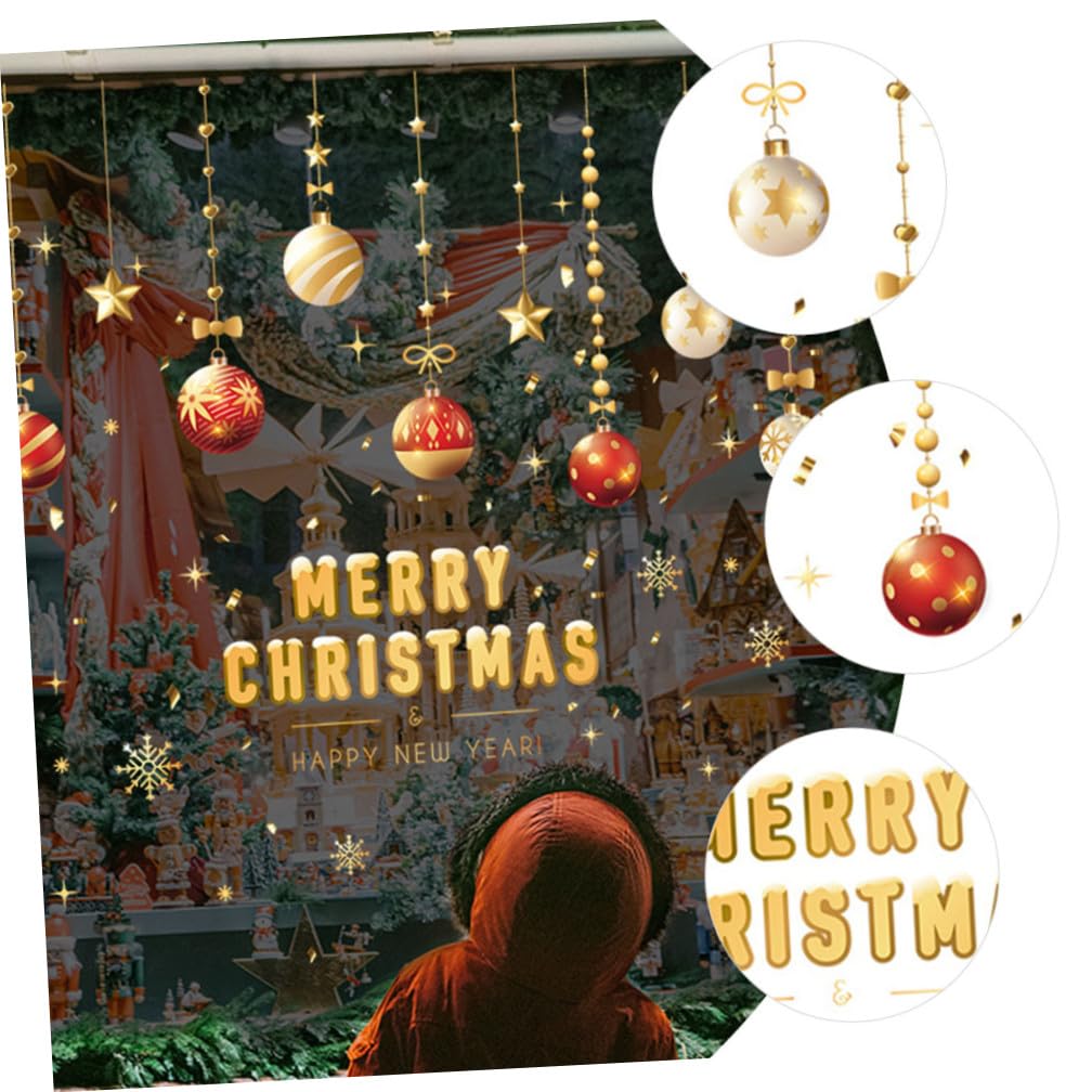 20 Feuilles Autocollants de Noël autocollants muraux de Autocollant de fenêtre de sticker sapin de noel stickers noel vitre décoration d'intérieur décor d'or PVC