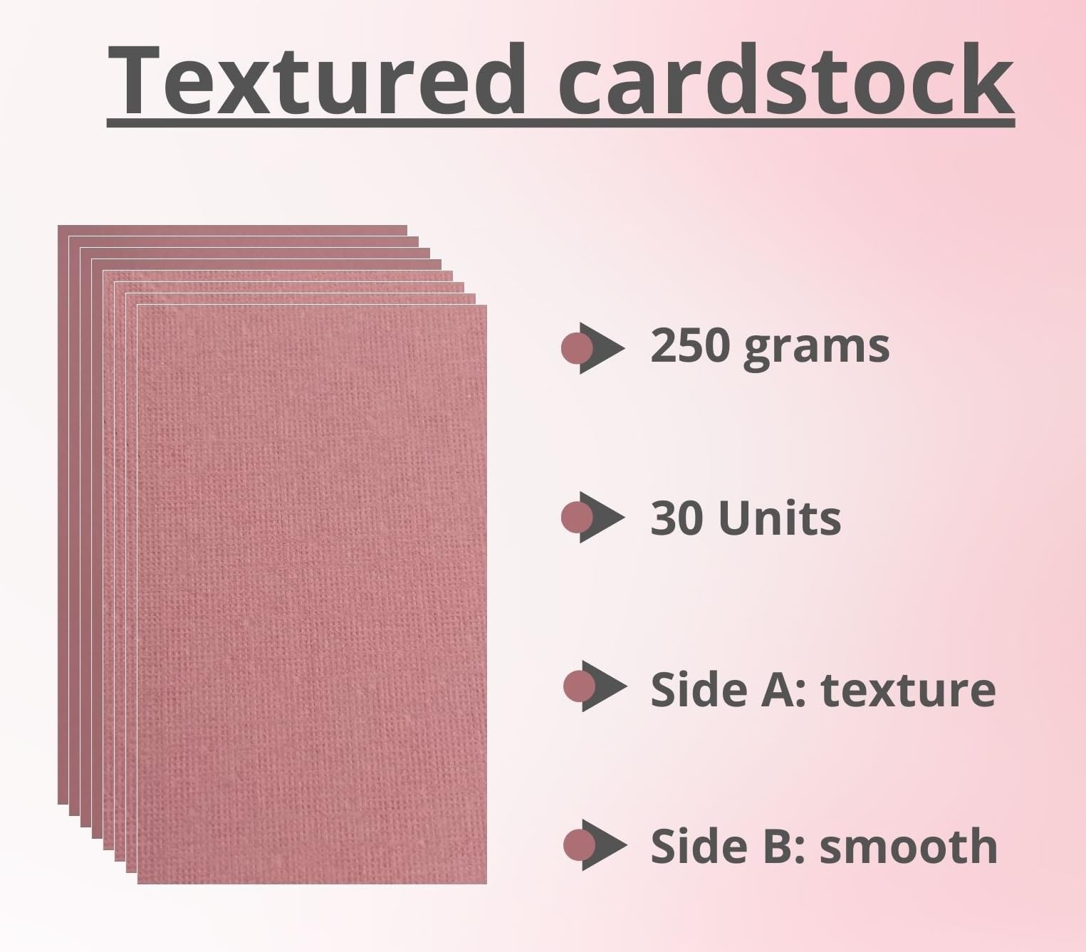 ASENME A4 Size Textured Cardboard, 250 Grams Textured Cardboard (Pastel Pink, A4/30Units) - Image 3