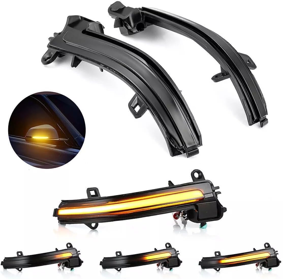 LED Dynamic Turn Signal Light Wing Mirror Turn Signal Light Fit for BMW F20 F21 F22 F30 E84 2/3/4 Series Mirror Indicator Light, Yellow Light 1 Pair