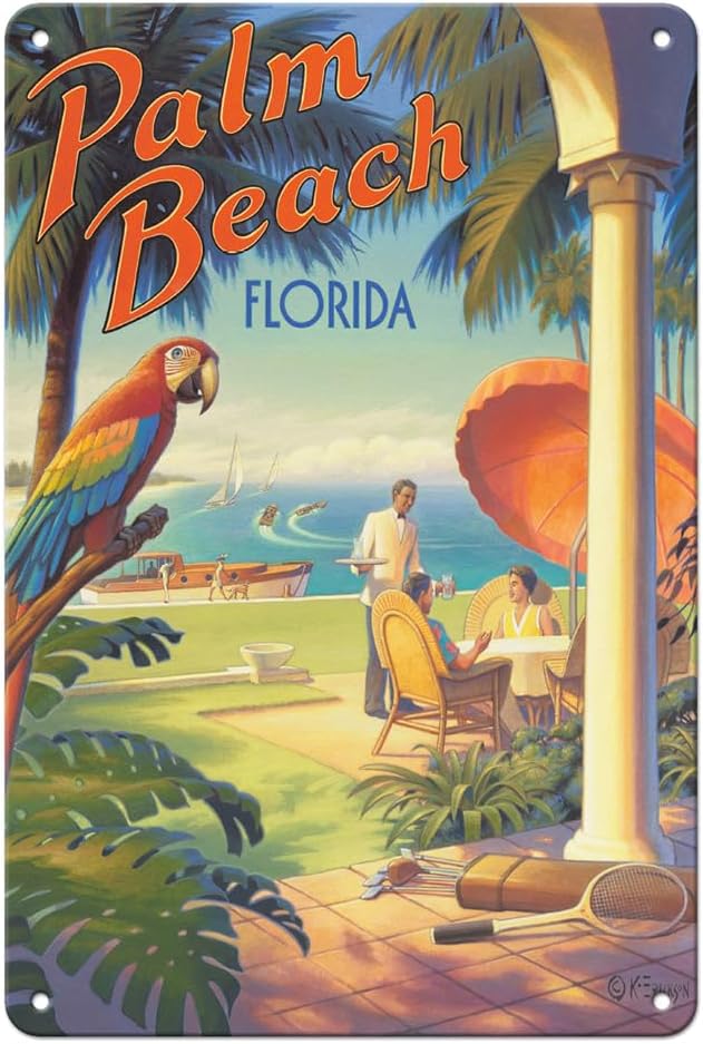 Pacifica Island Art Palm Beach Florida Metal Sign