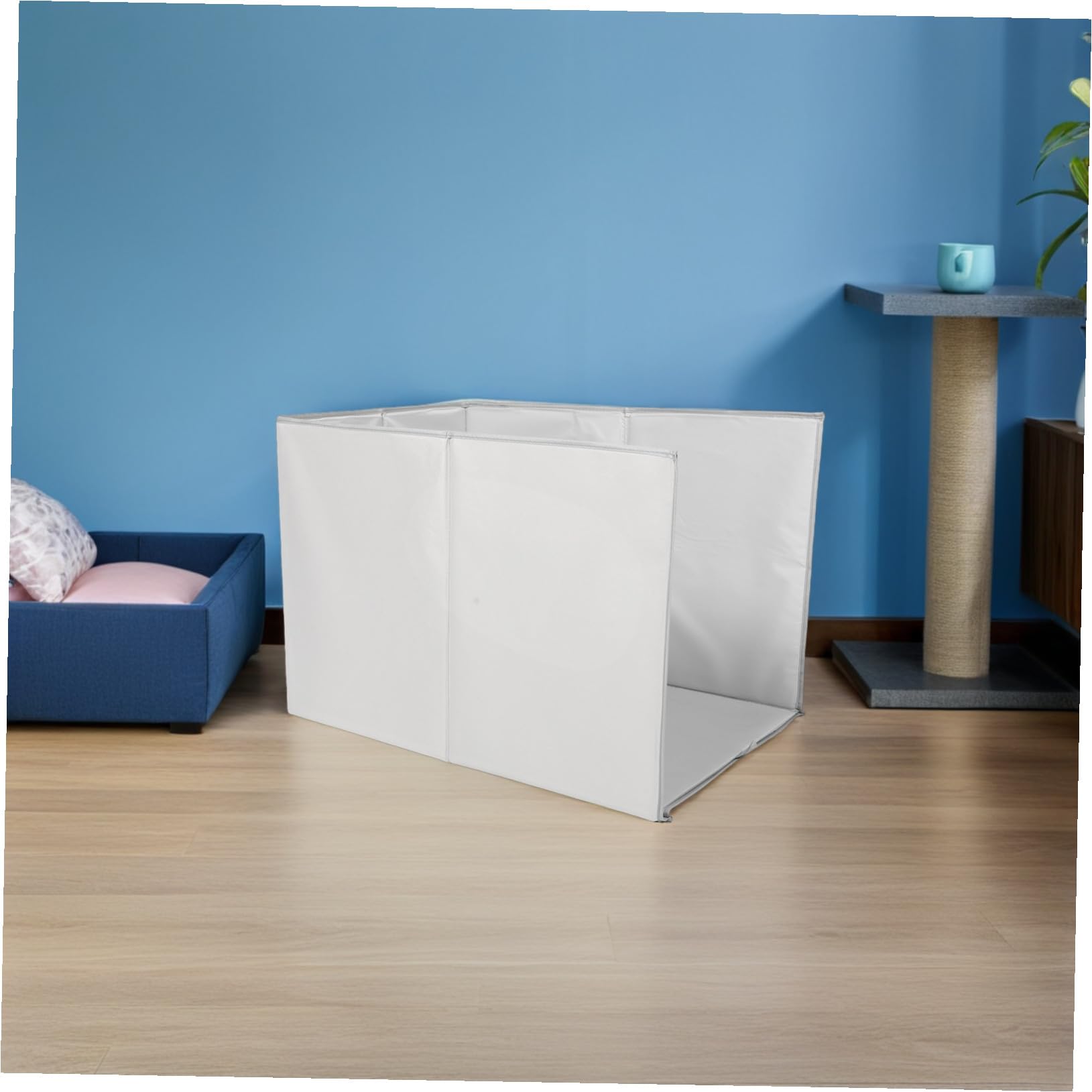 DECHOUS Spritzschutz für Katzentoilette 62x43cm Faltbare Urinbarriere aus Kunststoff Dreiseitige Abdeckung für Innenbereich und Katzenstreu Schutz