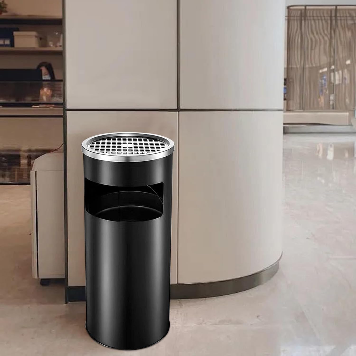 Compact Waste Bin - Versatile Kitchen Bins, 24.02x9.84inch Trash Bin for Patios Gardens Backyard, Stainless Steel Garbage Container, Kitchen Wastebasket, Trash Baskets for Indoor Outdoor