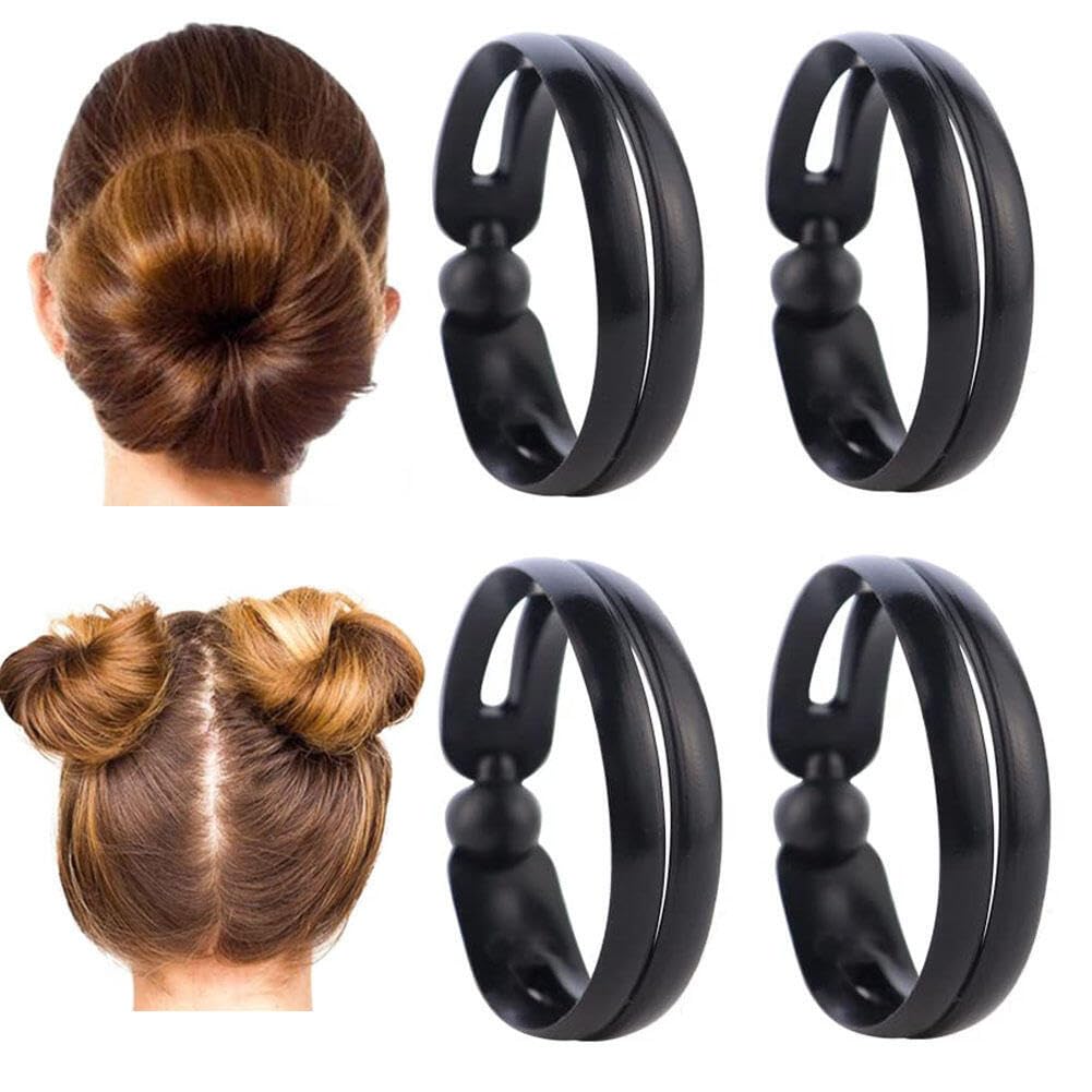 Amuer 4 Pcs Hair Bun Maker,Magic Twist Hair Styling Donut Bun Maker Braiding Tool,DIY Fashion Hair Accessories Twist Hair Curler Bun Shapers Ponytail Make for Women & Girls Kids
