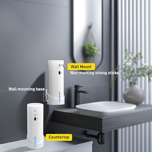 Miniatura 7 de WRISIN Dispensador automático de jabón sin contacto de 15.2 onzas, boquilla de acero inoxidable, 6 ajustes ajustables y sensor inteligente de 3