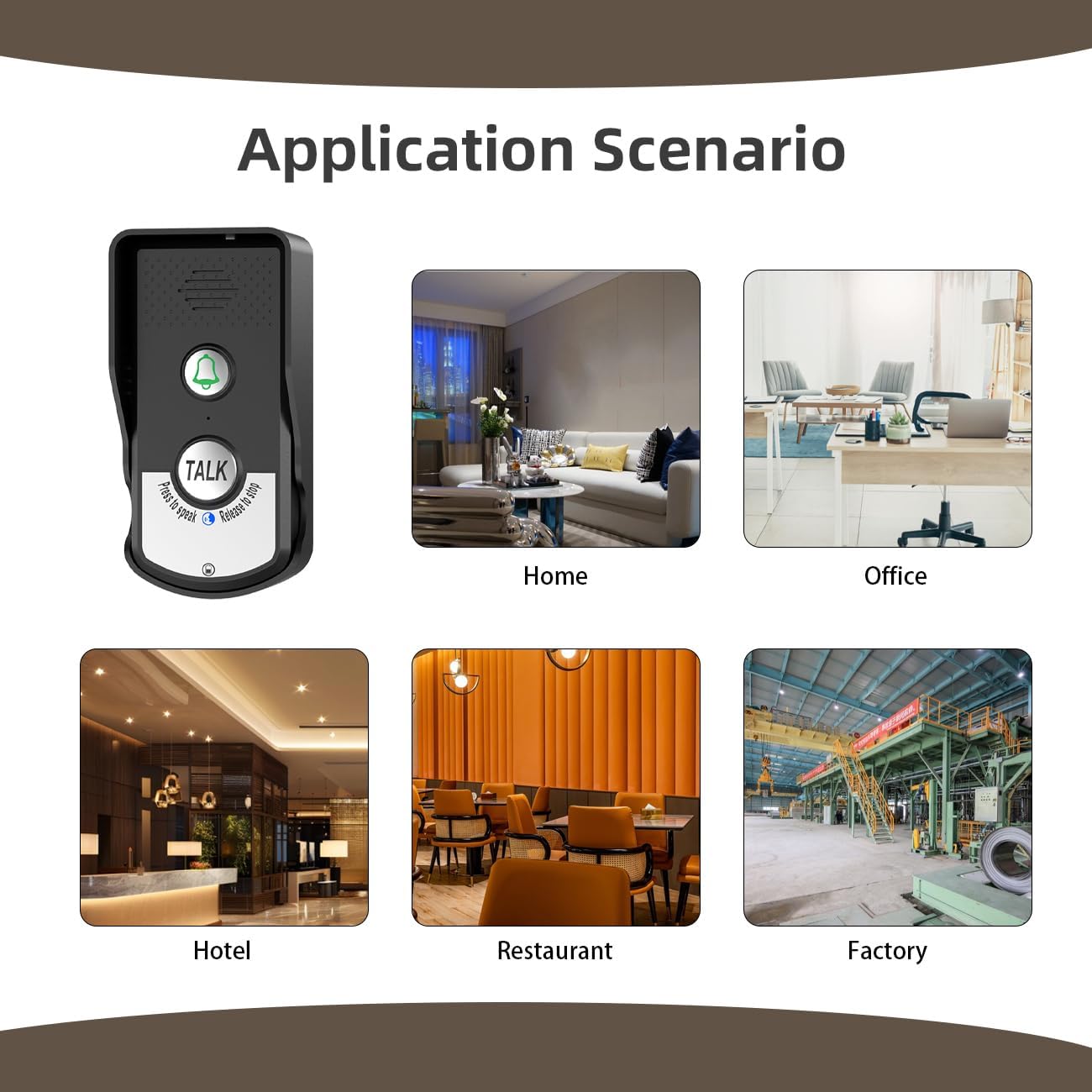 2 Ways Intercom Doorbell System Unit for House, 1000m Super Long Range Intercomunicador, Clear Voice Intercom Communication System for Home, Hotels, Restaurants (White, 1v1)