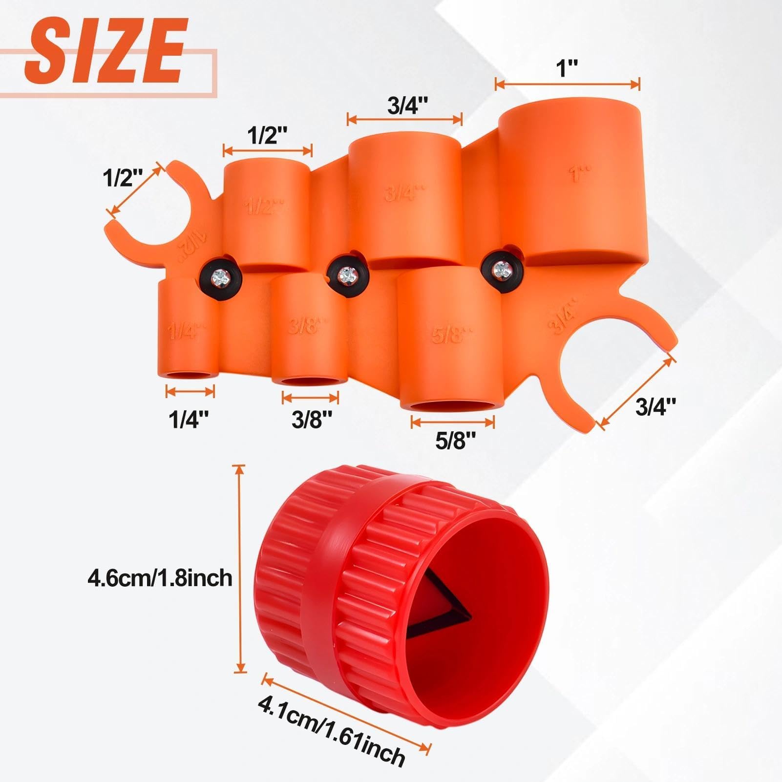 LEONTOOL 1/4" - 1" Głębokościomierz i zestaw narzędzi do gratowania rur Narzędzie do usuwania zgryzów Pomiar średnicy zewnętrznej wewnętrznej Rozwiertak do PVC PPR Mosiądz Aluminium Miedź