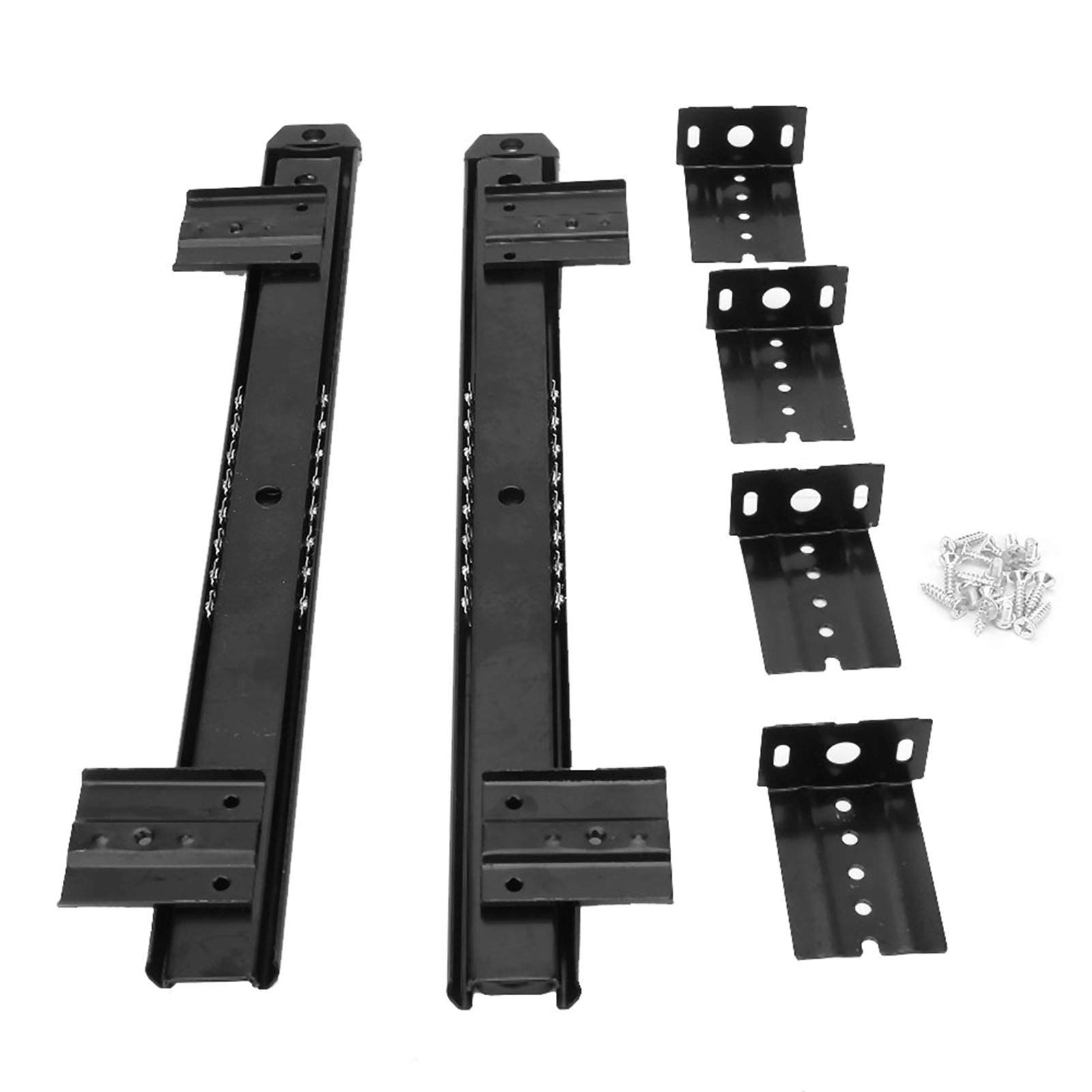 Soporte de Riel Deslizante para Teclado, 2 uds., Soporte de Escritorio para Computadora de Acero Laminado en Frío Engrosado, para Oficina (BLACK)