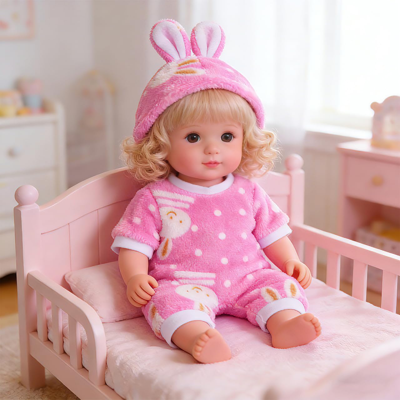 Toddmomy 4 Sets 12inch Baby Doll Clothes Soft Bunny Jumpsuit Reborn Baby Dolls Outfits for Girls Dress up Realistic Animal Pajamas - Image 3