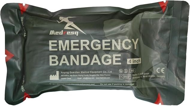 Israeli Style Emergency Bandage, Multifunctional First Aid Device Compression Trauma Wound Dressing for Emergency Combat Shooting Self Rescue Medical Trauma Kit 4inch