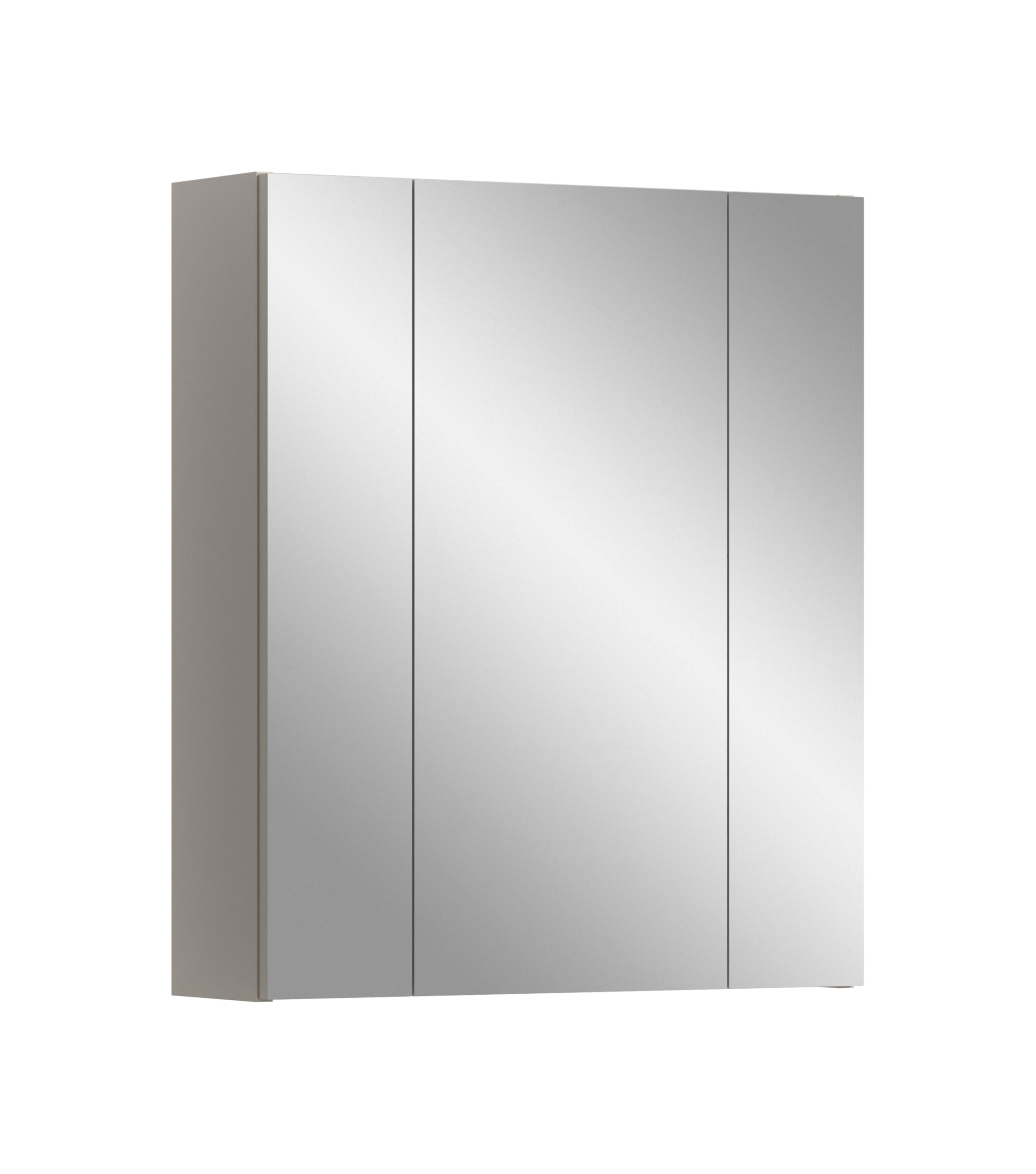 xonox.home – Spiegelschrank Ice 60x70x18 cm in Kaschmir Melamin und Kaschmir matt – Eleganter Badspiegel mit Stauraum – Ideale Lichtreflexion