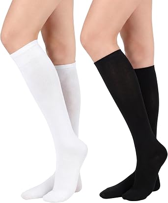 Century Star 2 Pack Knee High Long Socks for Women-Soft Thin Tall Tube Socks for Daily/Sports/School