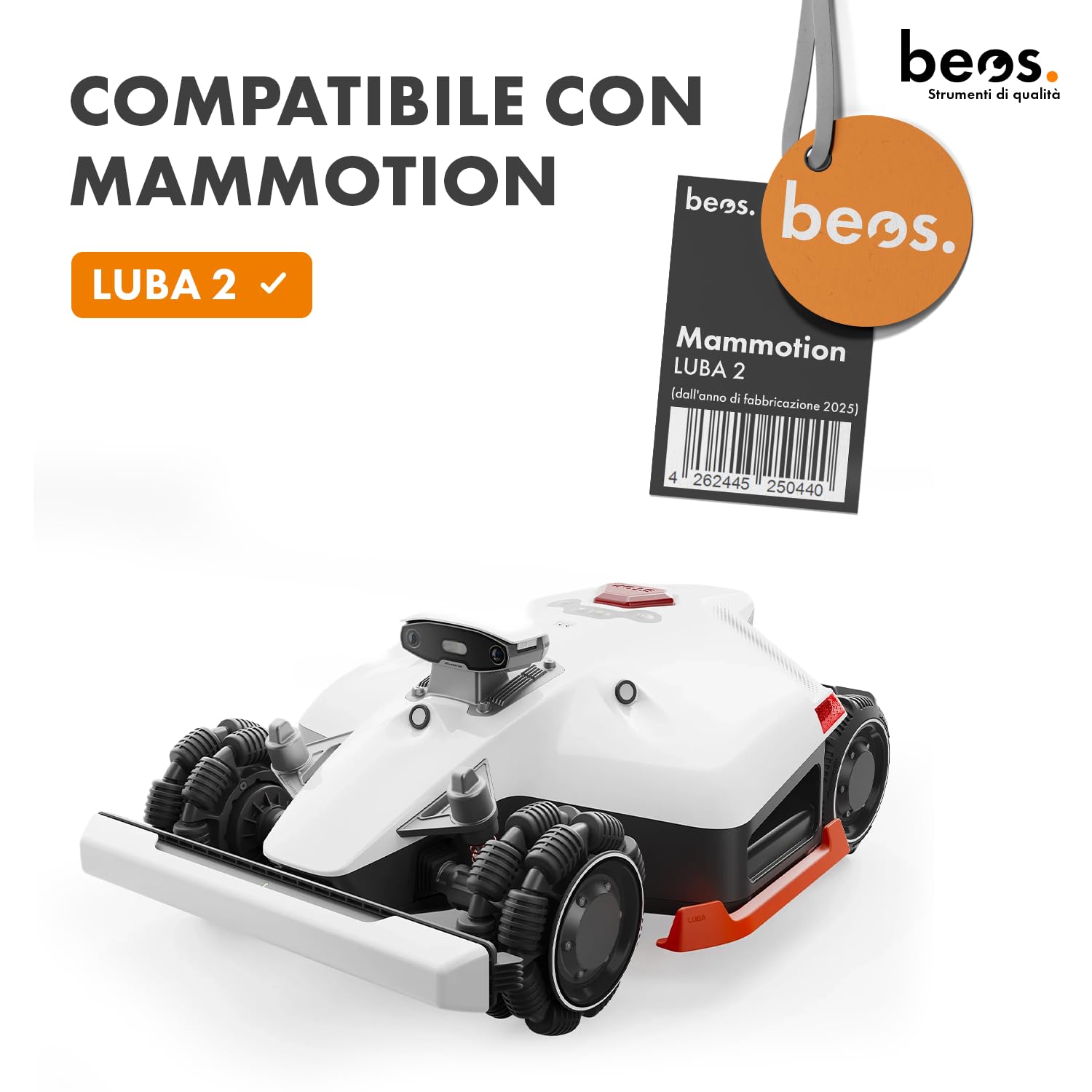 BEOS Dischi di Taglio per Robot Tosaerba Premium – Compatibili con Mammotion LUBA2 AWD (dal 2025 in Poi) – 2 Piatti di Taglio per 8 Lame – Dischi di Taglio rinforzati in Fibra di Vetro – Ø 173 mm -