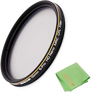JONGSUN 55mm Polarizing Filter, Circular Polarizer Filter, S-Pro HD Nano MRC16, 16 Layers Multicoated, NITTO AGC Optics Glass, CPL Filter for Camera Lens