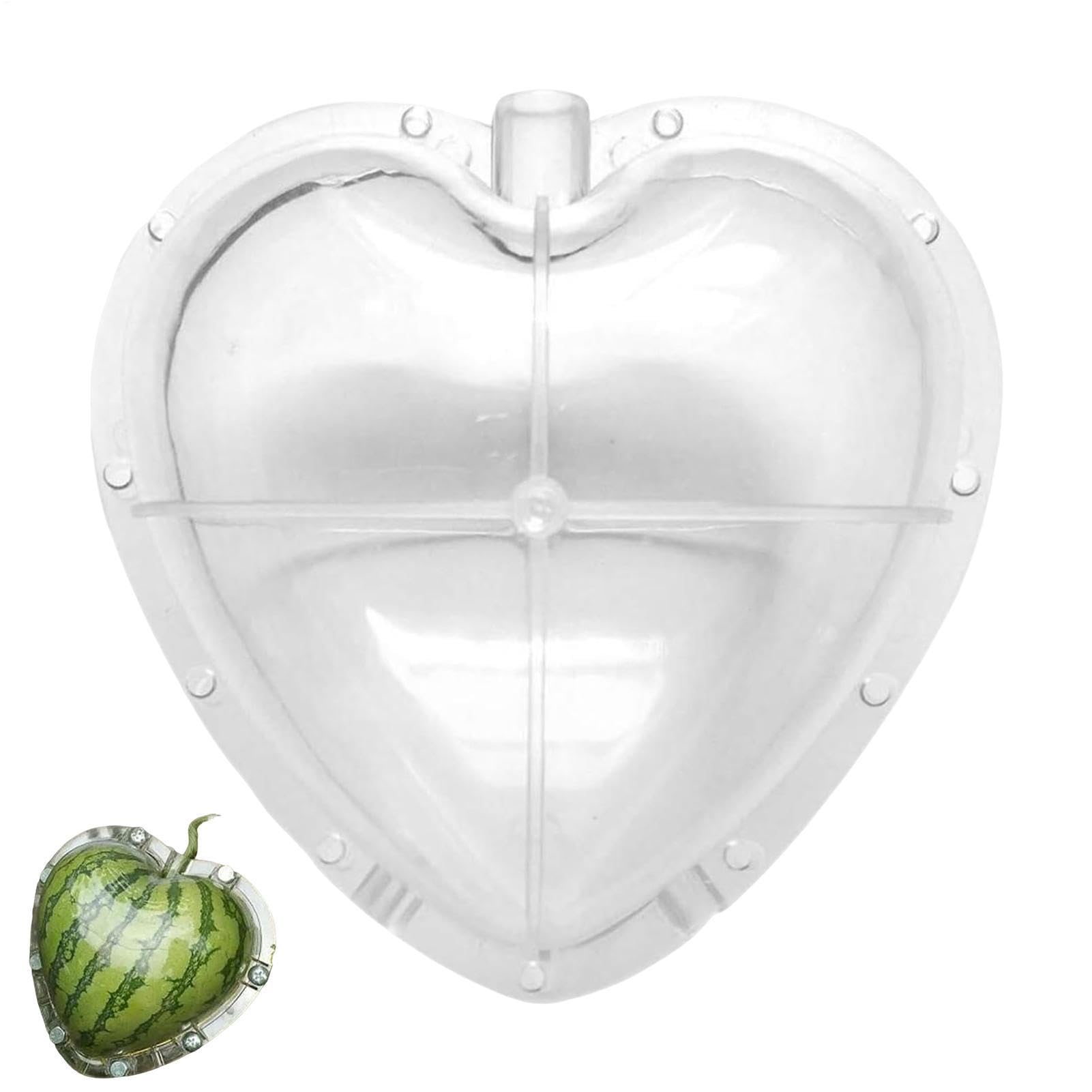 Stampo per coltivazione 'anguria a forma di cuore – strumento trasparente per modellare frutta con fori traspiranti | Stampo da giardino riutilizzabile per cuori, angurie e zucche | Coltivazione