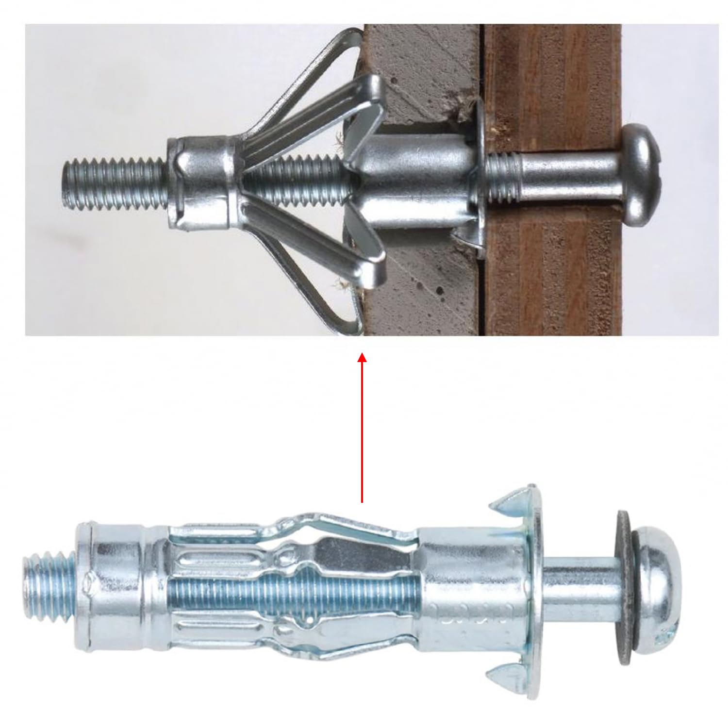 Çelik Alçıpan ve Boşluk Dübel FRT Tuğla Duvar Bims Paraşüt Dübeli 5x37 Metal 5 Adet