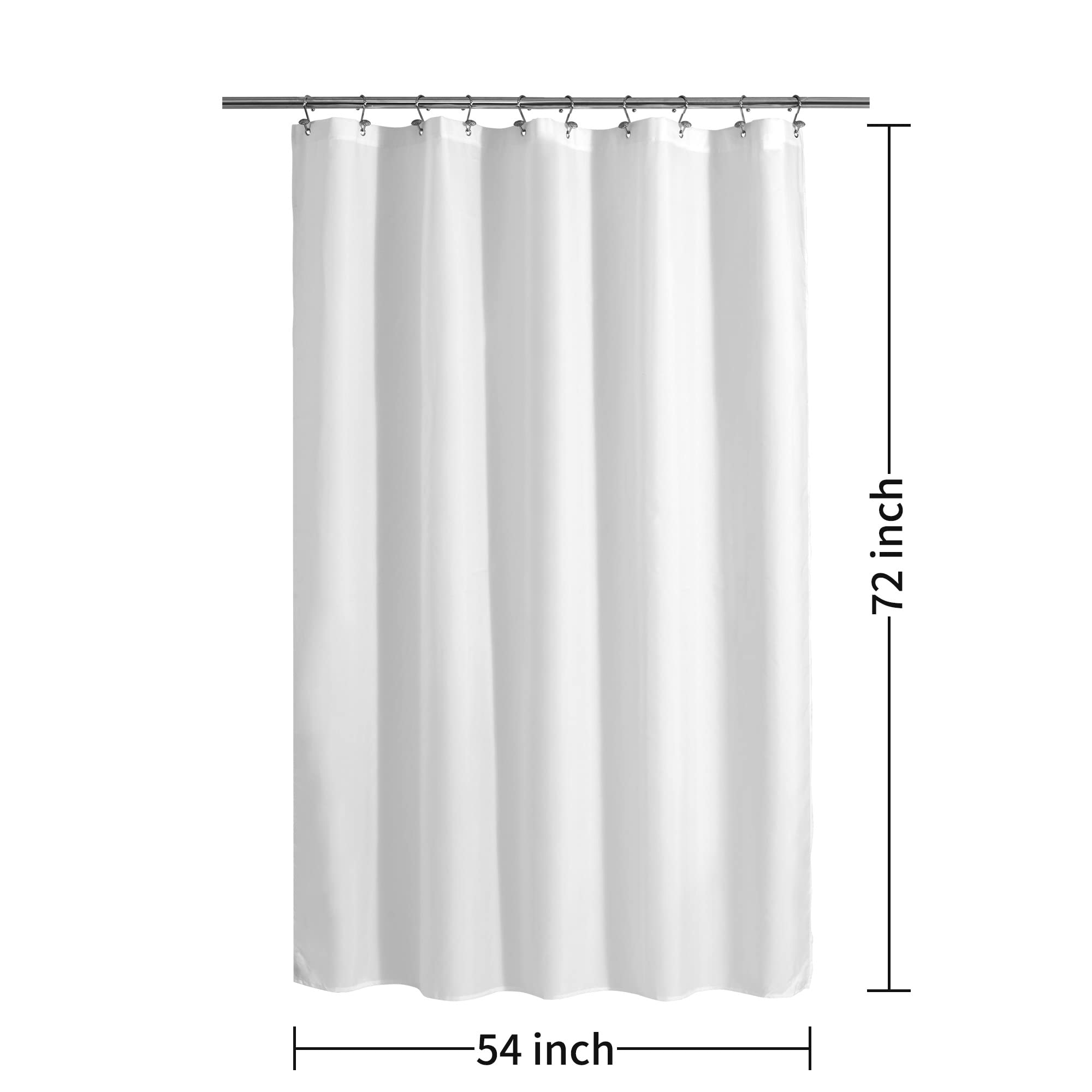 ALYVIA SPRING Tenda da doccia in tessuto impermeabile, morbida e leggera, tenda da doccia con magneti, lavabile in lavatrice, 137 x 183 cm, bianco