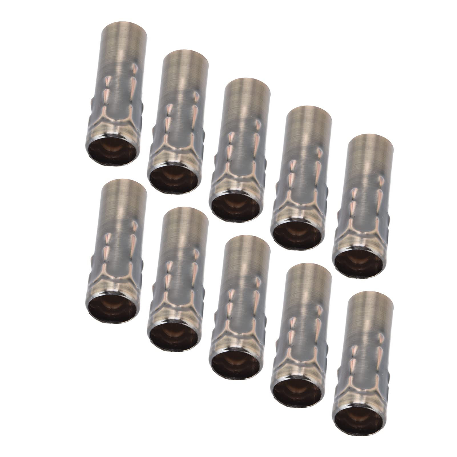 Cyrank 10Pcs Iron Candle Shape Socket Covers Sleeves, 3 Inch Tall, E14 Chandelier Candle Lamp Base Sleeve, Antique Bronze