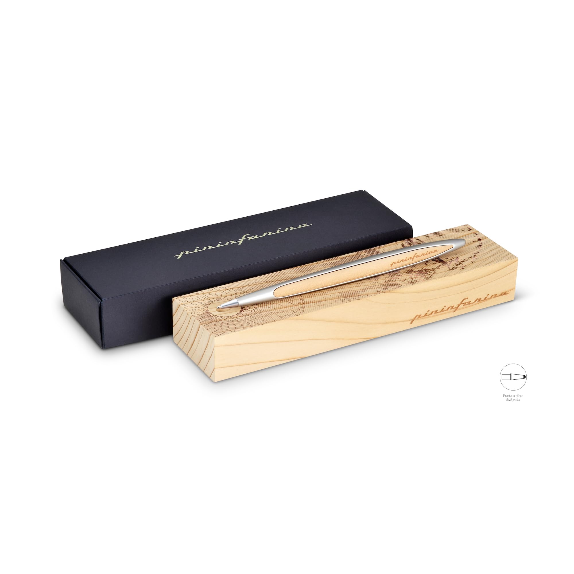 Pininfarina "Cambiano" | Penna in alluminio e legno di noce con punta ethergrafo, confezione regalo