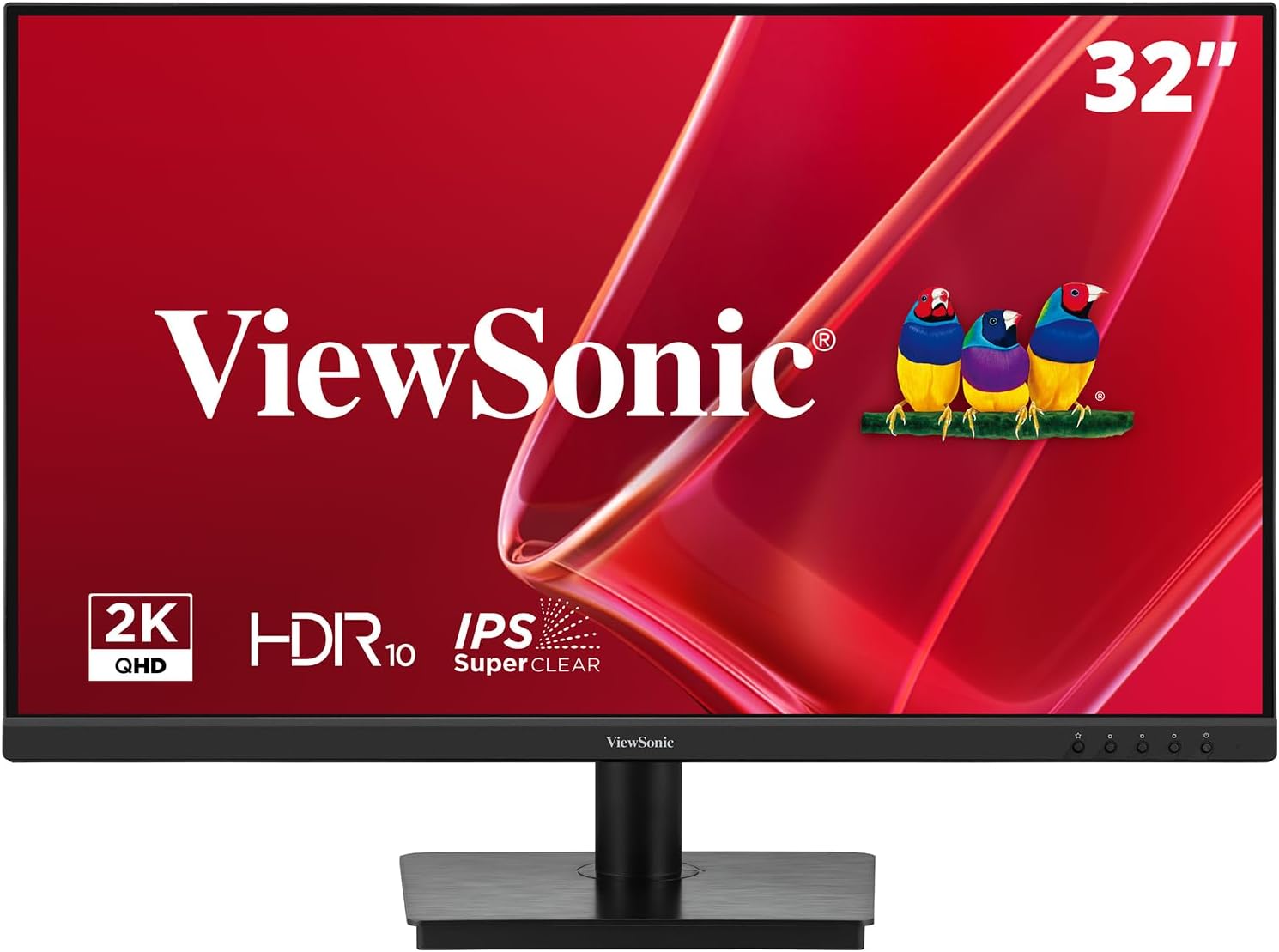 ViewSonic VS3225-2K 32 Inch QHD 1440p IPS Computer Monitor, 75Hz LCD | HDMI, DisplayPort, Variable Refresh Rate, Eye Care, Frameless, Anti Glare, Home Office, Laptop, Mac, PC, HDR10, Speakers, 4ms