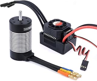 Surpass Hobby 3660 1400Kv Brushless Motor and ESC 60A Brushless Motor ESC Combo fits 2S Batteryfor 1/10 Remote Control Car Truck